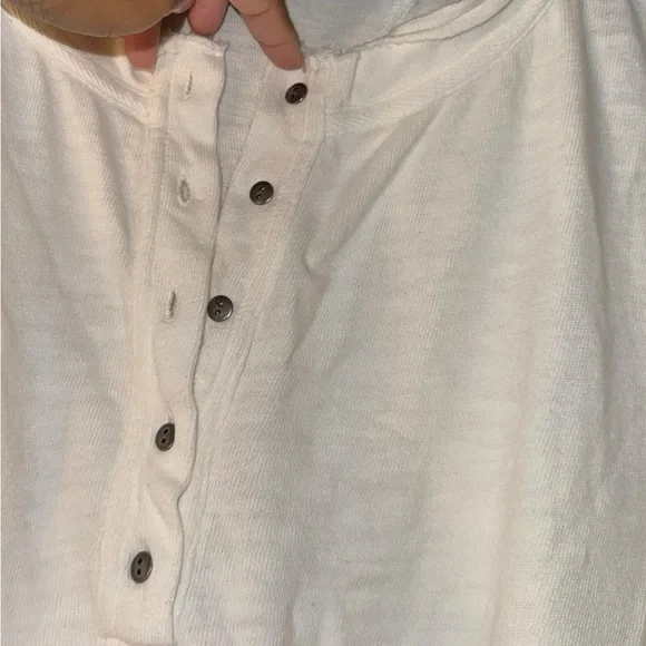 Free People Intimately Organic Cotton Pullover Ivory Size Medium - Picture 6 of 7